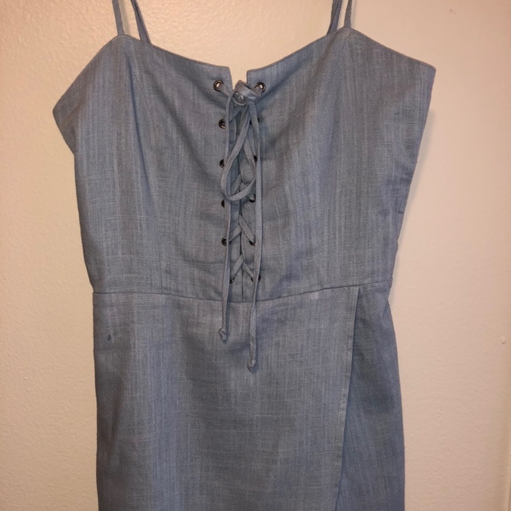 Light Blue Linen Romper